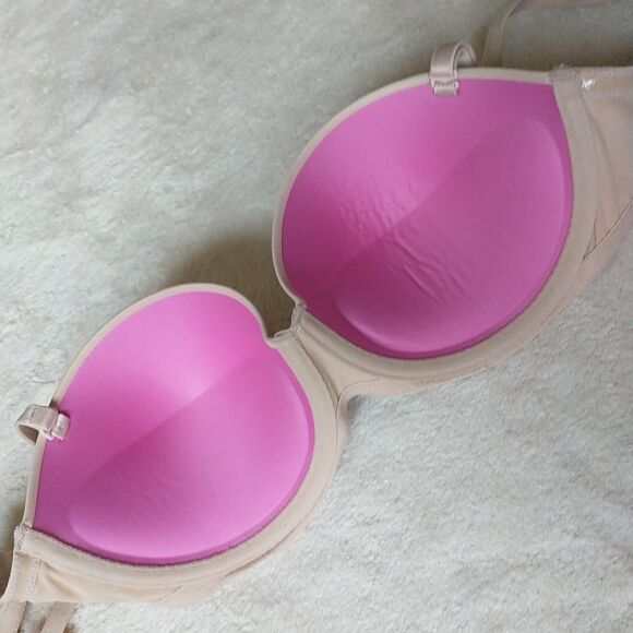 Victoria’s Secret PINK Wear Everywhere Multiway Push Up Bra 36B Beige Nude - Picture 4 of 10